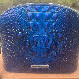 Brahmin Neptune Navy Small Georgina Crocodile Crossbody Leather Bag Authentic